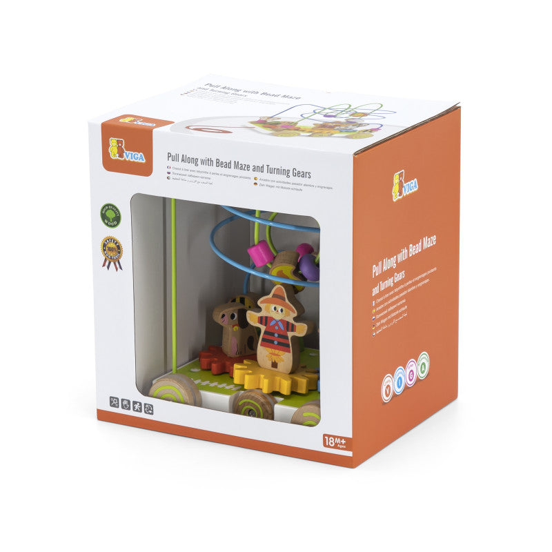 Jucarie de tras cu labirint de bile si roti dintate, Viga - Imagine 1