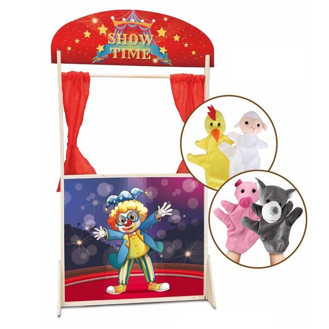 Set Teatru de Papuși Jumbo cu 4 Figurine | 57x20x104cm - Default Title (1) [ps:cee469c8-9807-457a-a65c-e297b53f5d14]