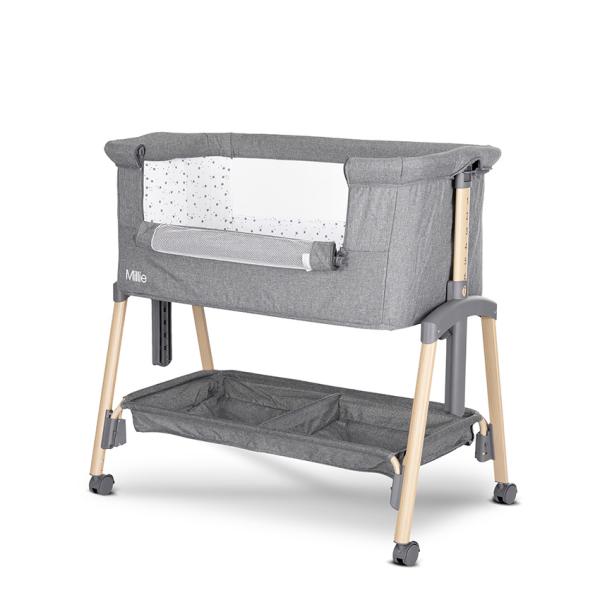 Pătuț Pliabil Co-Sleeper Lorelli Millie, Beige, 0 luni+ - Grey (1) [ps:1299f756-82a9-4e06-8735-43058a27fecf]