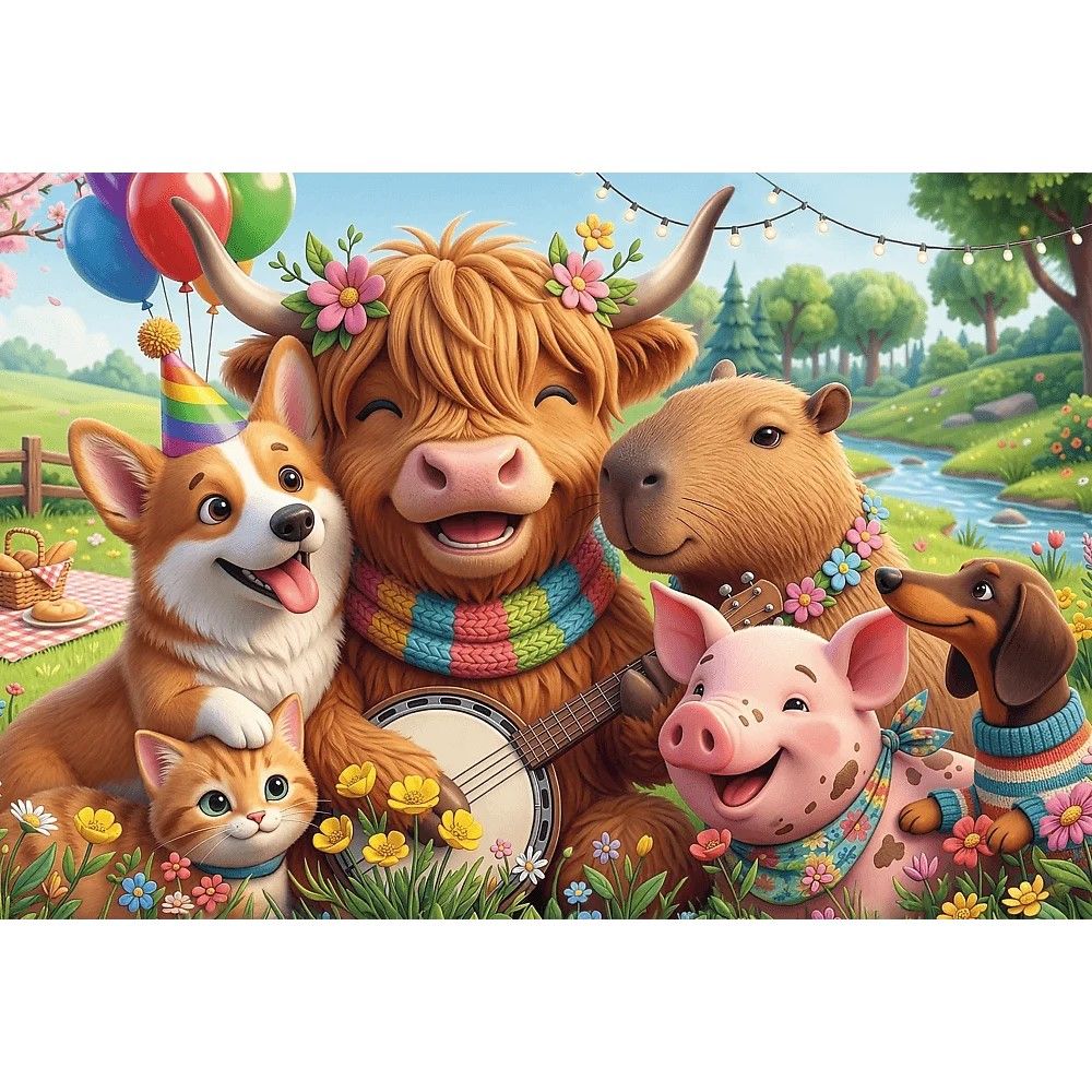 Puzzle Trefl 400 piese - Flamingo Echipa Zi de Naștere - Default Title (1) [ps:d1f9254a-4029-4920-9bb6-0daa214b70b2]