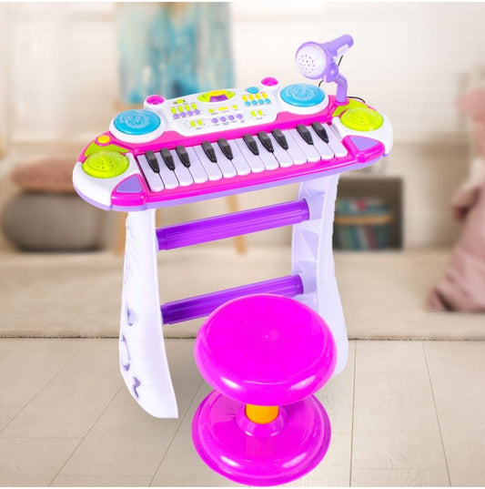 INSTRUMENT MUZICAL PIANINA ELECTRONICA MALPLAY CU SCAUN - Roz (1) [ps:fb40eee8-1ef0-452a-ba36-526064e462cf]