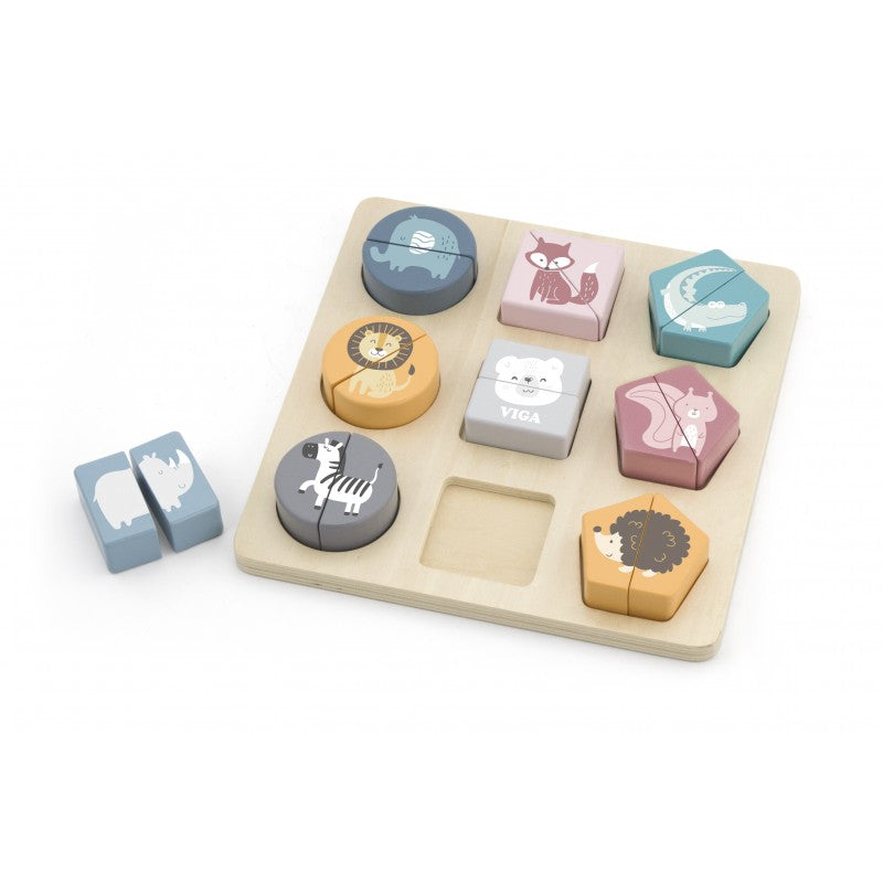 Puzzle din cuburi din lemn cu animale salbatice, PolarB Viga - Imagine 1 [ps:21813dd4-34f5-41c7-8aa6-fab6cac3ce14]