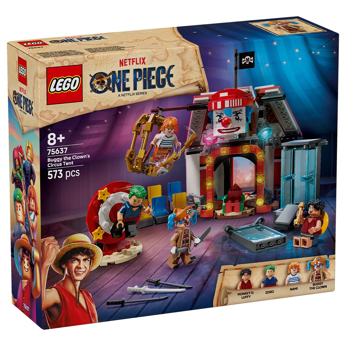 LEGO ONE PIECE CORTUL DE CIRC AL CLOVNULUI BUGGY 75637 - Imagine 1 [ps:400e8805-cca9-4d11-8bf3-2bffef42433c]