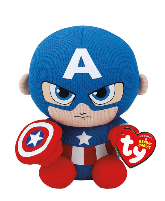 PLUS TY 15CM BEANIE BABIES MARVEL CAPTAIN AMERICA - Imagine 1 [ps:e94f6529-c984-41a4-bdac-a3507419acd1]