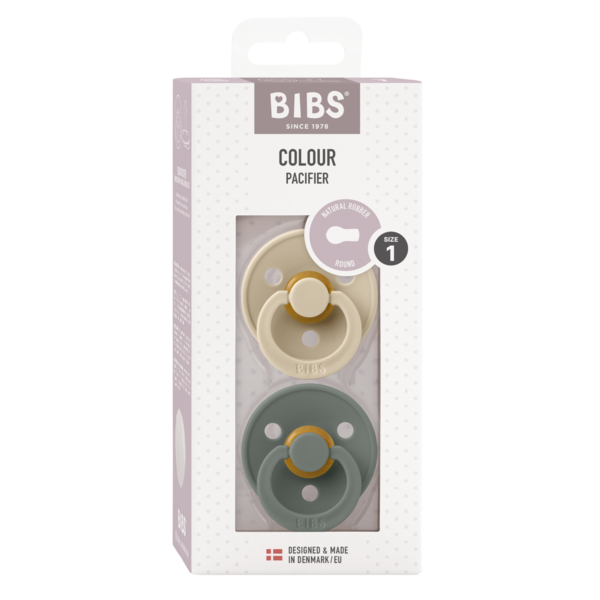 Set 2 Suzete BIBS Colour Latex, Tetină Rotundă, 0 luni - Vanilla/Pine (1) [ps:bdb8d27d-6795-451f-860c-41a43ce61000]