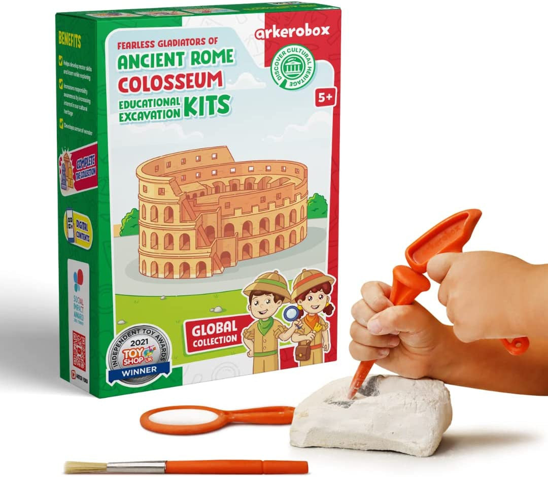 Arkerobox - Set arheologic educational si puzzle 3D, - Imagine 1 [ps:52ea4ac2-5da3-41b5-b56e-08498e4b56e9]