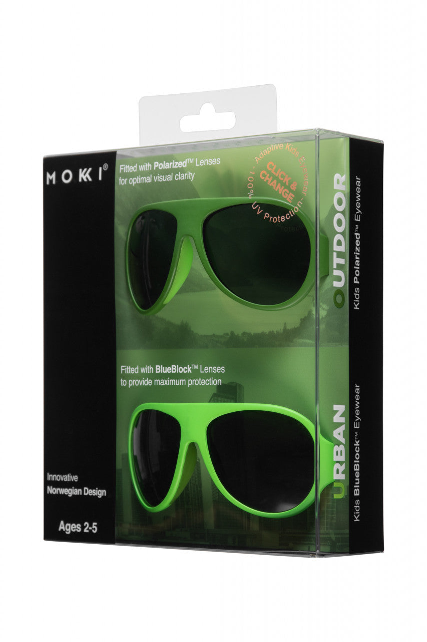 Ochelari de soare pentru copii MOKKI Click & Change, protectie UV, verde, 2-5 ani, set 2 perechi [ps:4b8bfcb6-e750-40cd-a295-20d855ecfca2]