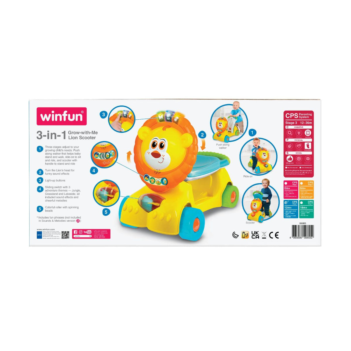 Trotinetă 3în1 Leu WinFun - Jucărie de Împins și Ride-on - Default Title (1) [ps:5f166880-5018-4d41-a3e3-ebcf4b4373c1]