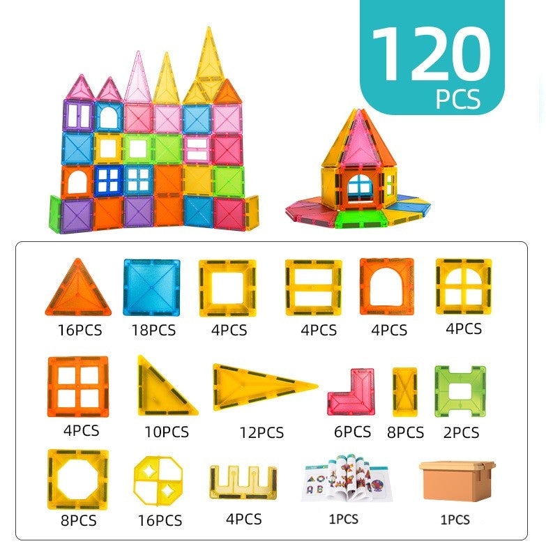 Set 120 Piese Magnetice de Construcție Flippy, 3 Ani - 120 (1) [ps:81de4d9a-294a-4992-b4bd-5a43c0b66ada]