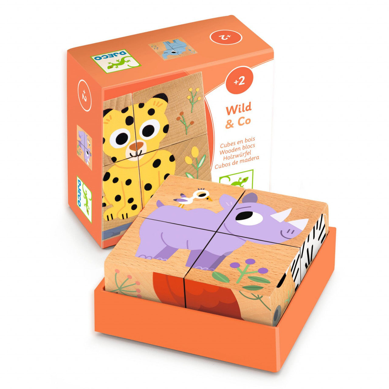 Puzzle din cuburi de lemn Animale salbatice, Djeco - Imagine 1 [ps:f13ef62e-4ff2-42c3-bd7d-5bf2aec2bef2]