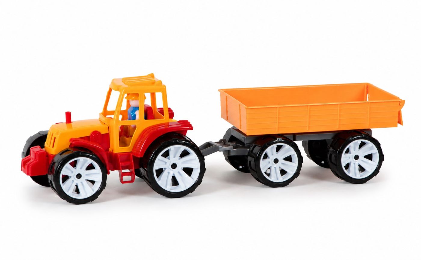 Tractor Bams 3 cu Remorcă Roșu Portocaliu Viva Toys - Portocaliu Rosu (1) [ps:6a54a988-1c1b-4075-ae0f-84a9b2ec0d0f]
