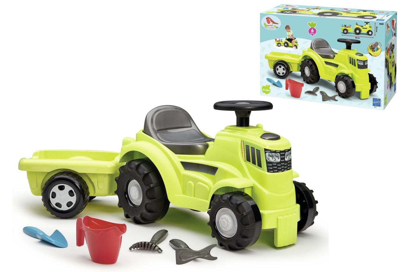 ECOIFFIER TRACTOR RIDE ON CU REMORCA 85CM Simba - Imagine 1