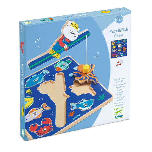 Joc 2 în 1 puzzle si pescuit magnetic, Djeco - Imagine 1 [ps:8264320f-b25b-4c09-8481-cded2803f854]