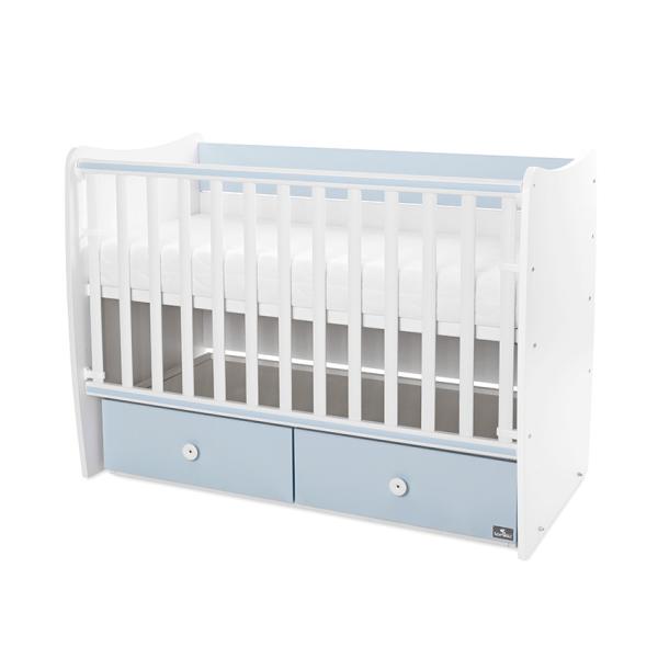 Pătuț Balansoar Transformabil Lorelli Matrix, 60x120 cm - White Baby Blue (1) [ps:92ca25c9-1b73-4fa1-8bd9-2bf17cbcba6d]