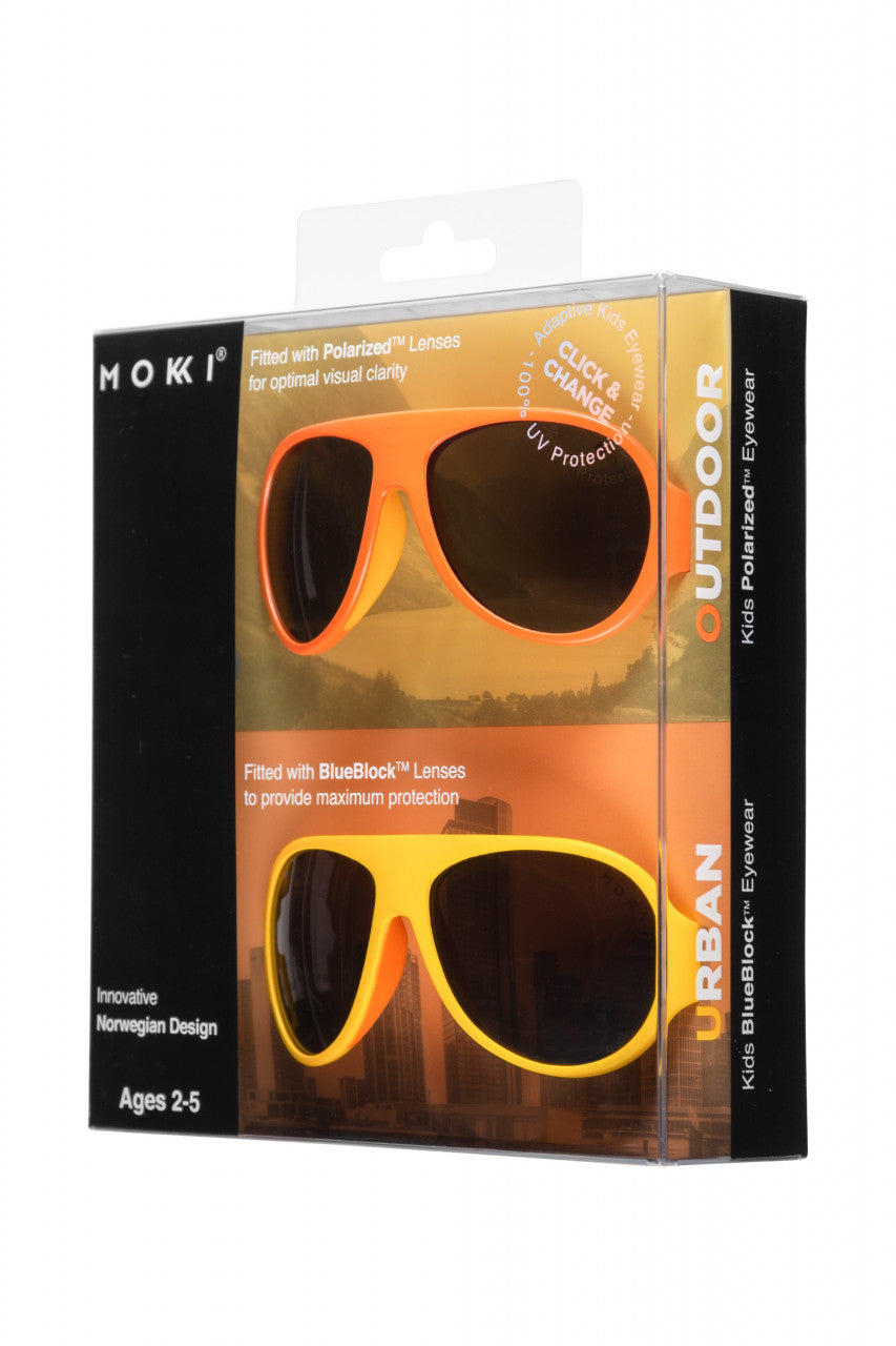Ochelari de soare pentru copii MOKKI Click & Change, protectie UV, galben, 2-5 ani, set 2 perechi [ps:28260b97-7f61-4824-9b1e-73a5b2804228]
