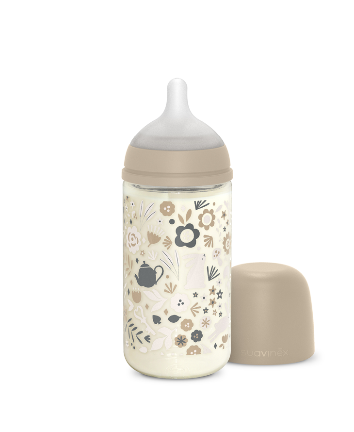 WONDERLAND BIBERON DE STICLĂ 240ML SXPRO DEBIT MEDIU LIBERTY BEIGE [ps:49c568ec-2166-4a0f-802c-0d477a8aa422]