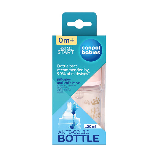 Canpol Babies Biberon Anticolici Cu Gat Larg 120ml Pp - Albastru [ps:b5000287-a914-4401-9df7-9459c3e1e23a]