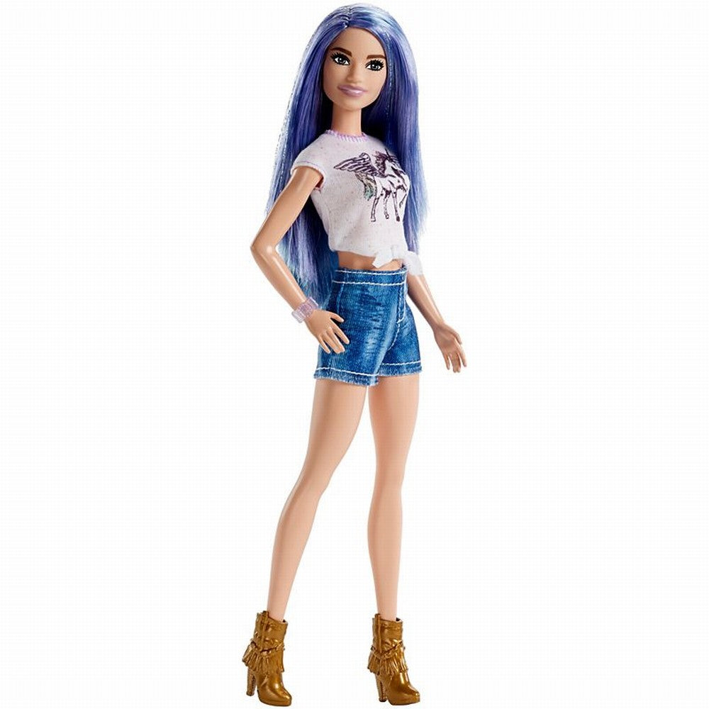 PAPUSA BARBIE FASHIONISTA CU PAR STRALUCITOR MOV [ps:27741940-0b02-484e-9231-f6e2a0e6fbeb]