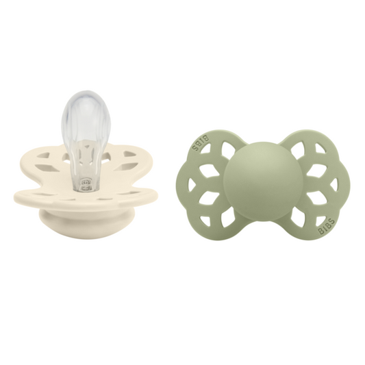 Set 2 Suzete BIBS Infinity Silicon, 0 luni, Vanilla/Peach - Sage (1) [ps:c5a3e439-592a-4467-a3e2-65a5503bee34]