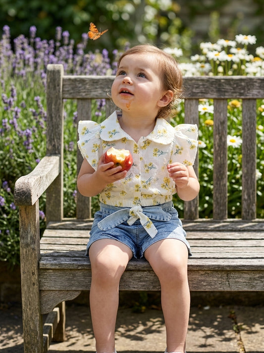 Set cămașă cu flori și pantaloni scurți denim Pampal 4 - 3 ANI (1) [ps:3baec6fb-d77c-42f5-b448-bc0dadeb7f24]
