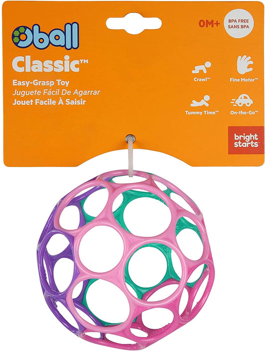Minge Oball Classic Easy-Grasp Bright Starts - Multicolora - Roz (1) [ps:cd885f30-750a-4340-9150-1fb7d92cf36a]