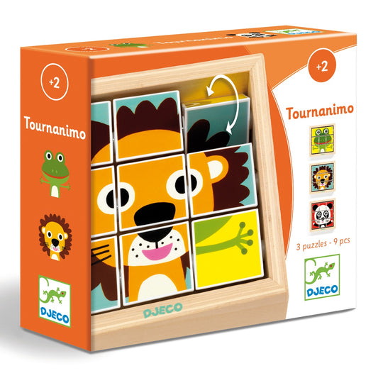Puzzle din cuburi Tournanimo, Djeco - Imagine 1 [ps:3e851abc-623a-485b-bcfa-8fa5c3ccc71f]