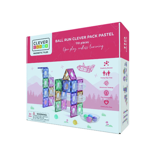 Joc magnetic Circuit pastel cu bile - 110 Piese, Cleverclixx - Imagine 1 [ps:6cabe061-2e0e-4885-9678-42d02e1aef26]