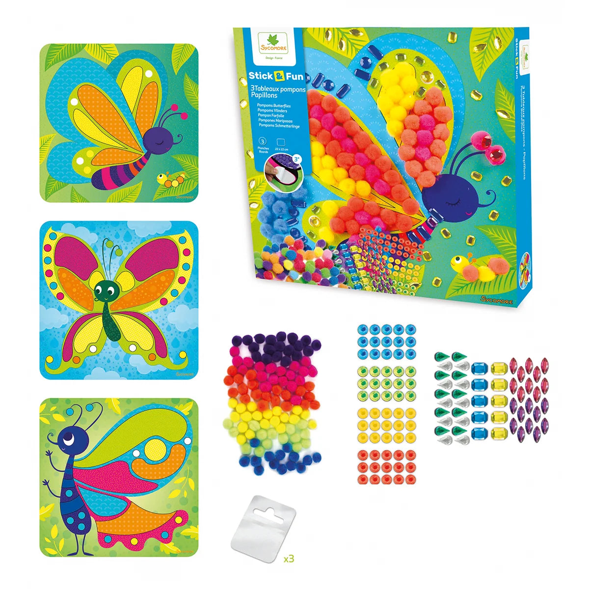 Set Creativ cu Pompoane Fluturi Sycomore - Jucărie Creativă - Default Title (1) [ps:8f64d074-cc2f-4918-b47a-c1ab96eb0d30]