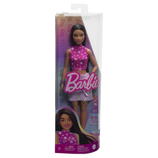 PAPUSA BARBIE FASHIONISTA BRUNETA CU TOP CU STELUTE Mattel - Imagine 1 [ps:6a04b323-7cfd-4fbd-abef-a738e377433c]