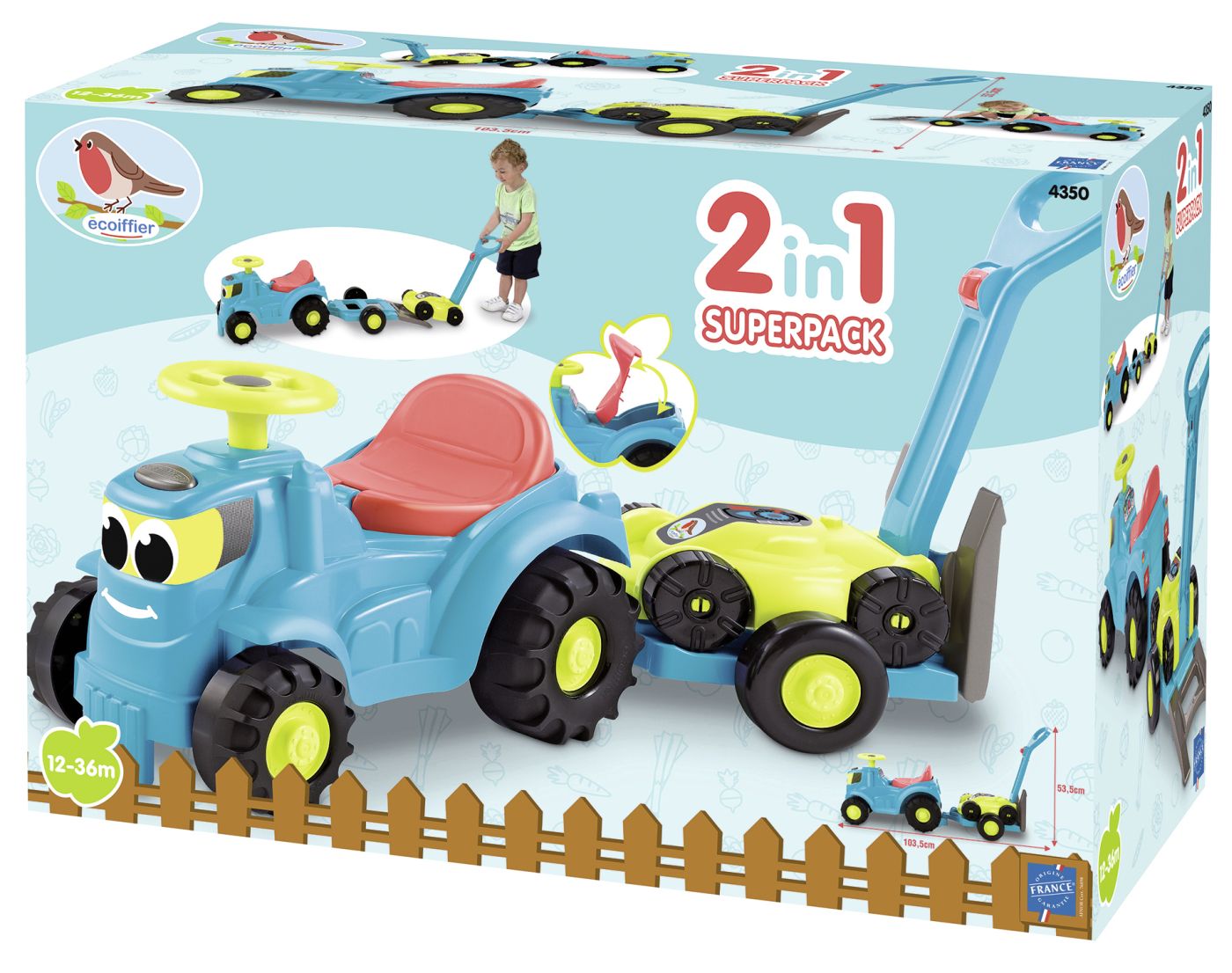 ECOIFFIER SET TRACTOR RIDE CU REMORCA SI COSITOARE Simba - Imagine 1 [ps:004df516-acdd-49b2-b162-54b51997edb0]