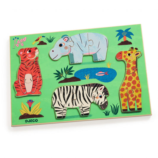 Puzzle din lemn Coucou Tigre, Djeco - Imagine 1 [ps:affeb6eb-a433-4800-a562-f71aa9aee734]