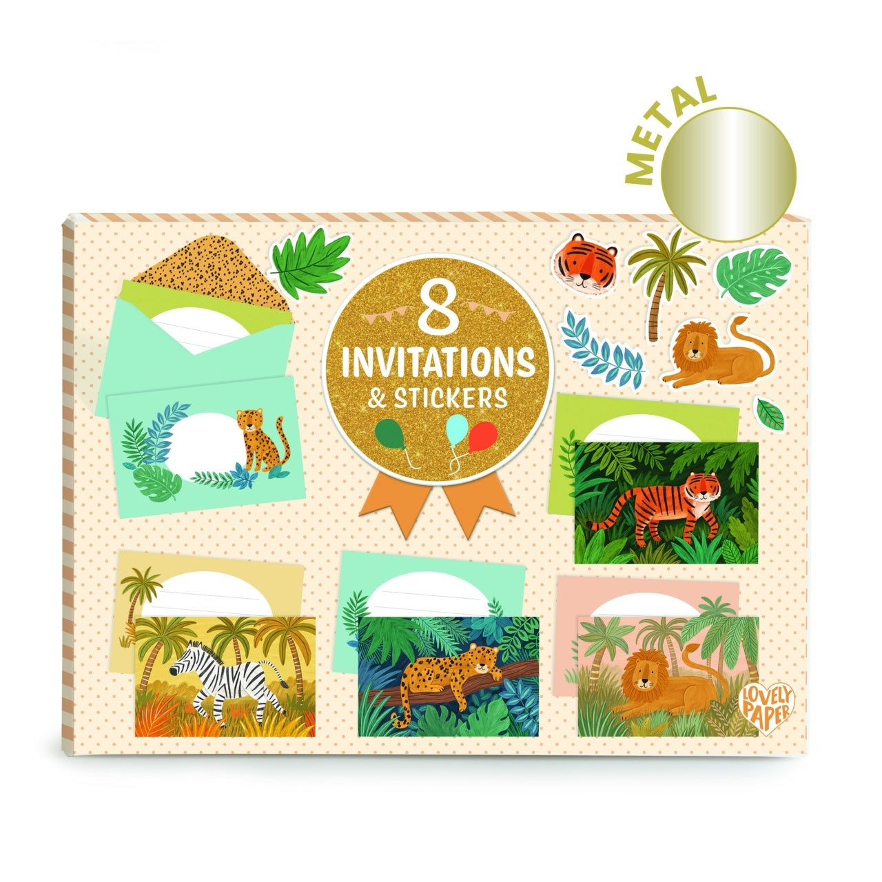 Set de invitatii cu animale din jungla, Djeco - Imagine 1 [ps:41d9f924-9386-4172-8de7-9c78c613bff1]