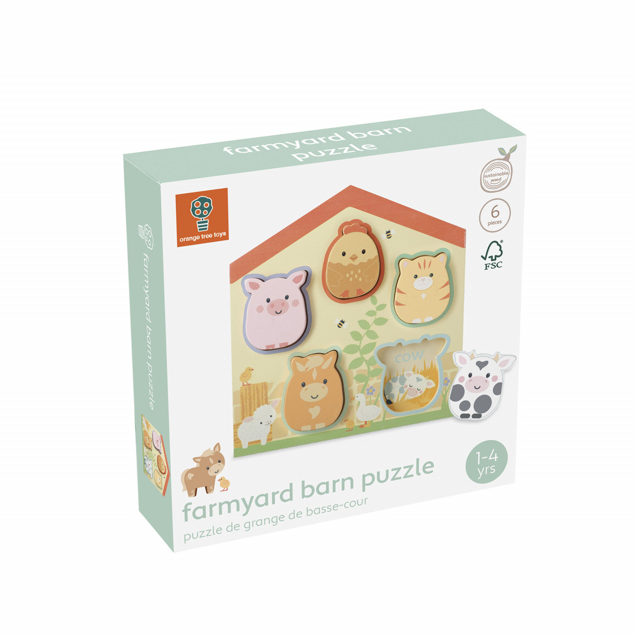 Puzzle lemn animale de ferma, Orange Tree Toys - Imagine 1 [ps:aae59d6f-98f6-496b-8839-29eb841c996a]