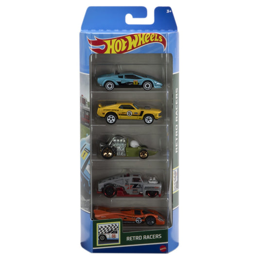 SET 5 MASINI HOT WHEELS CU DESIGN RETRO RACERS Mattel - Imagine 1 [ps:735b69a0-ecc1-464a-98ea-9a3e90e133e7]