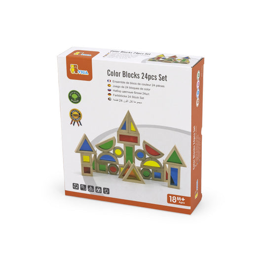 Blocuri cu oglinzi colorate, 24 buc, Viga - Imagine 1 [ps:75f854eb-4491-459c-8c59-50ce814afa64]