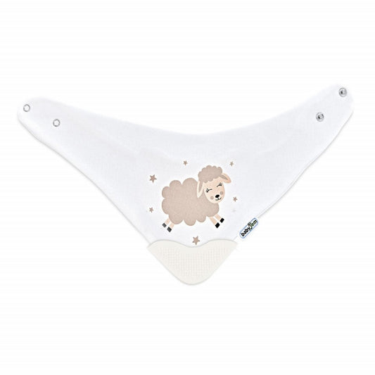 Baveta triunghi cu accesoriu dentitie BabyJem Cowboy Bib - Ecru [ps:bcff4113-1137-4362-b124-b1a1301506fb]