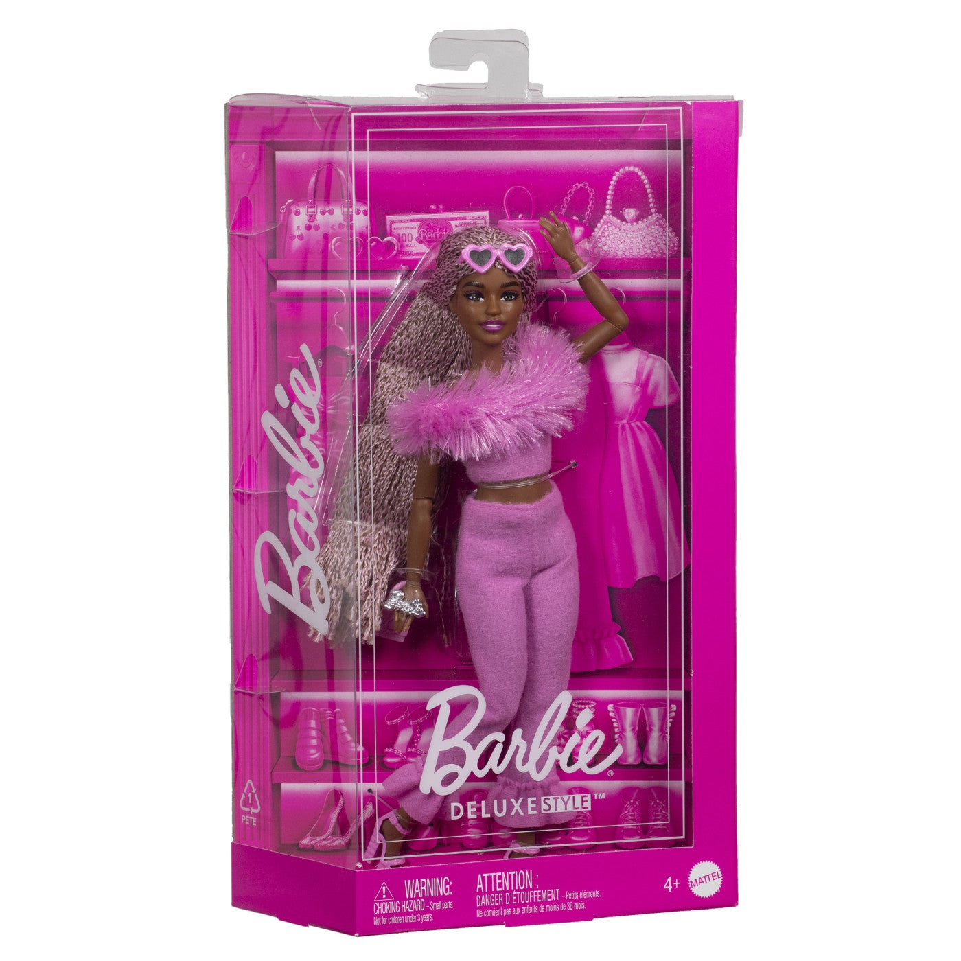 BARBIE DELUXE STYLE PAPUSA BARBIE CU SALOPETA ROZ SI PAR - Imagine 1