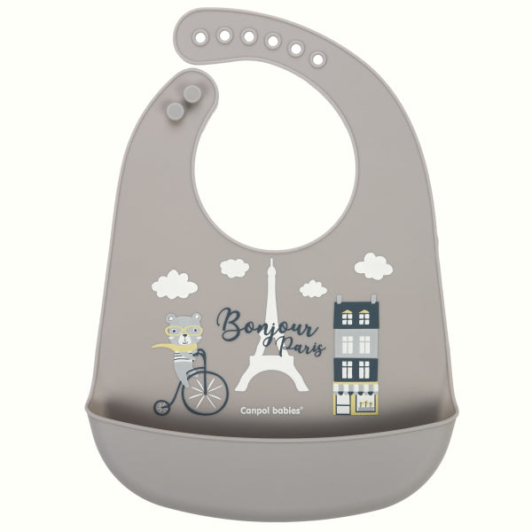 Canpol Babies Baveta Cu Buzunar Din Silicon Bonjour - Imagine 1 [ps:cdf507f1-1255-42b0-a95e-d0b89682fd12]
