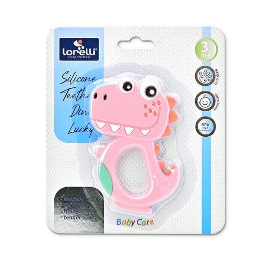 Jucărie Dentiție Dino Lucky Lorelli, Pink, 3 luni+ - Pink (1) [ps:07d489e0-89df-46cb-a46a-1dba865ec168]