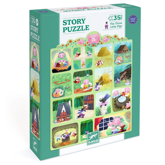 Puzzle poveste Cei trei purcelusi, Djeco - Imagine 1 [ps:a465f2f0-73e5-4f14-97d4-02e3df8d4fc5]