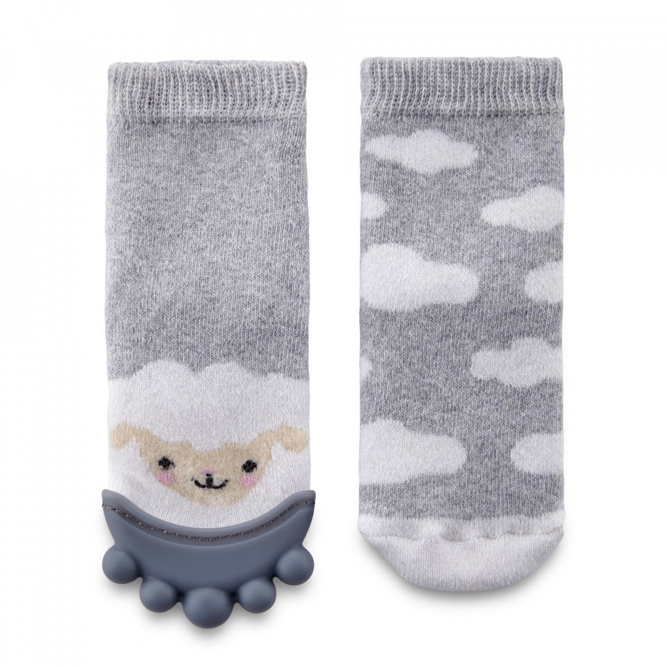 Sosete cu accesoriu dentitie BabyJem Teether Socks - Gri [ps:ac8e27ae-23e9-4b4c-ae99-473617293c2c]