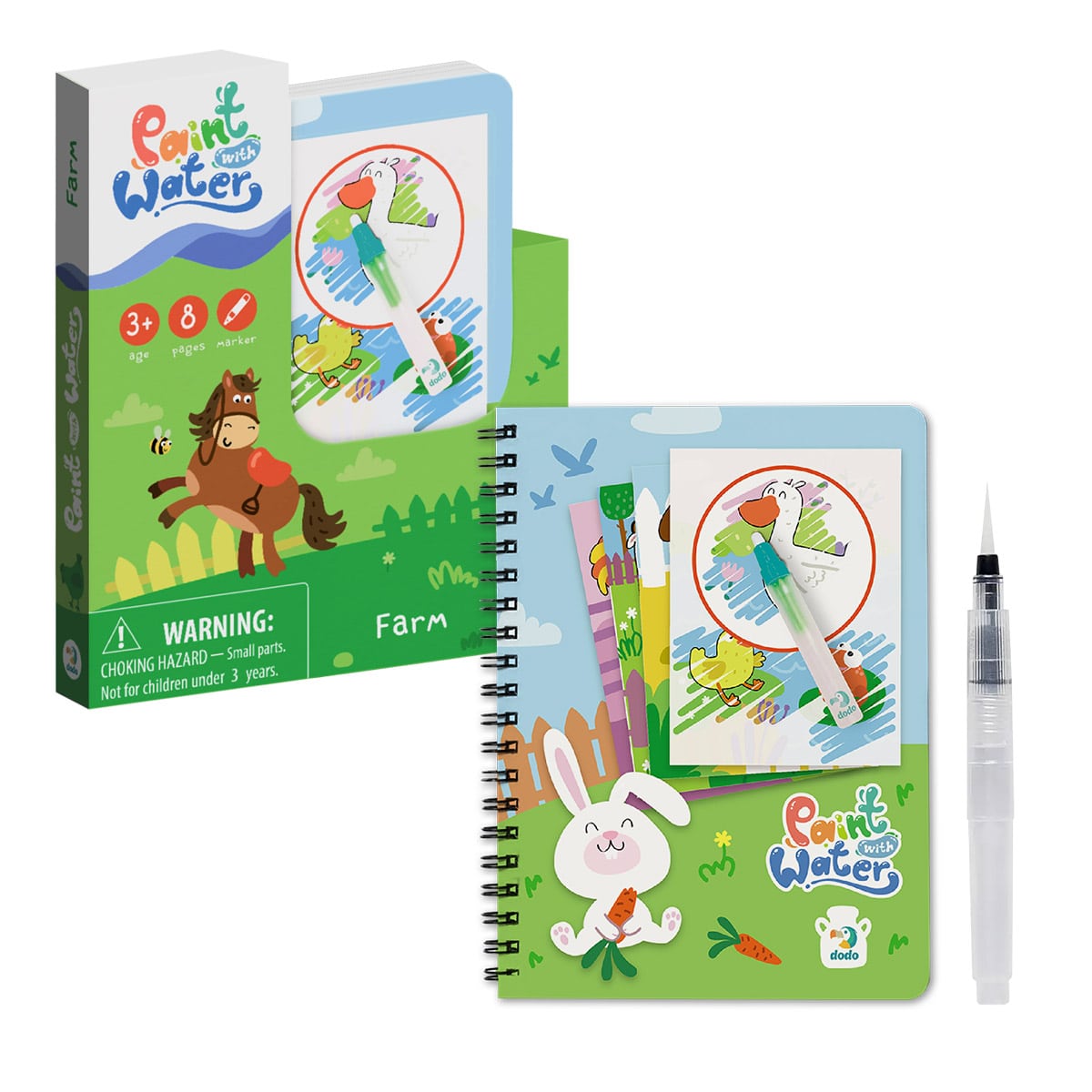 Carte de colorat cu apa Ferma - Dodo Toys - Default Title (1) [ps:04545366-3099-4e83-bd6c-38b44e8c2e26]