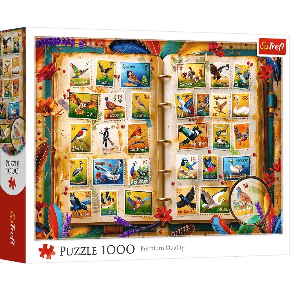 PUZZLE TREFL 1000 COLECTIA DE TIMBRE ATLASUL PASARILOR - Imagine 1 [ps:f620c2ef-a536-449f-b8fa-45676859acb6]