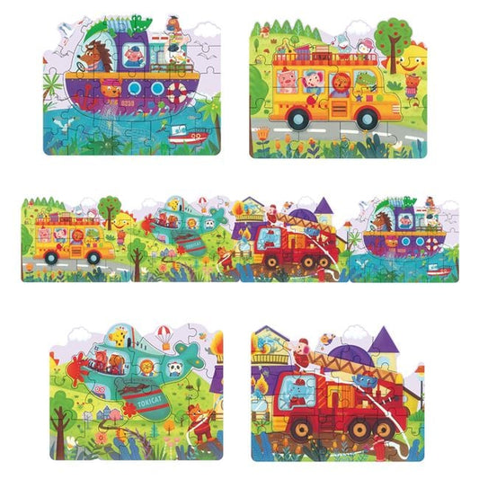 Puzzle Grow Up Vehicule Animale 4 in 1 Jumbo - 94 Piese - Default Title (1) [ps:c34afc07-0789-4bd4-afbc-cbc392c3f156]