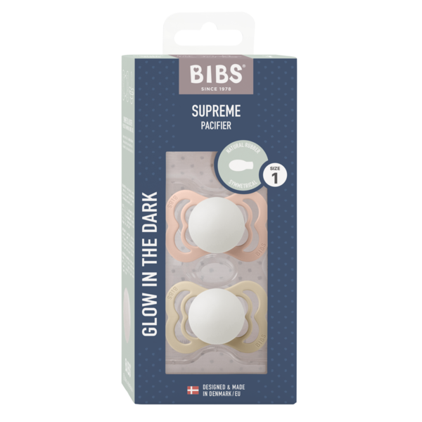 Set 2 Suzete BIBS Supreme Glow Latex, 6 luni - Blush/Vanilla - GLOW (1) [ps:dfb8121d-d037-4e13-a939-701f942a7081]