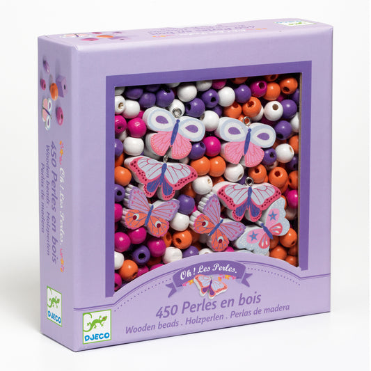 Margele de insirat din lemn Fluturi, Djeco - Imagine 1 [ps:6d49e140-929a-4a89-96d4-64f99f5f0cac]