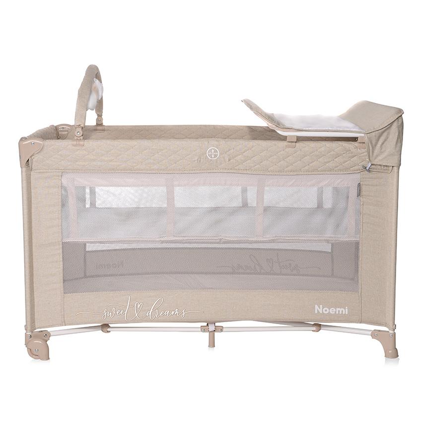 Pătuț Pliabil Lorelli Noemi Plus, 2 Nivele, Mellow Rose Star - bej stelute (1) [ps:beede83c-f431-4a27-80e9-2530f20bec86]