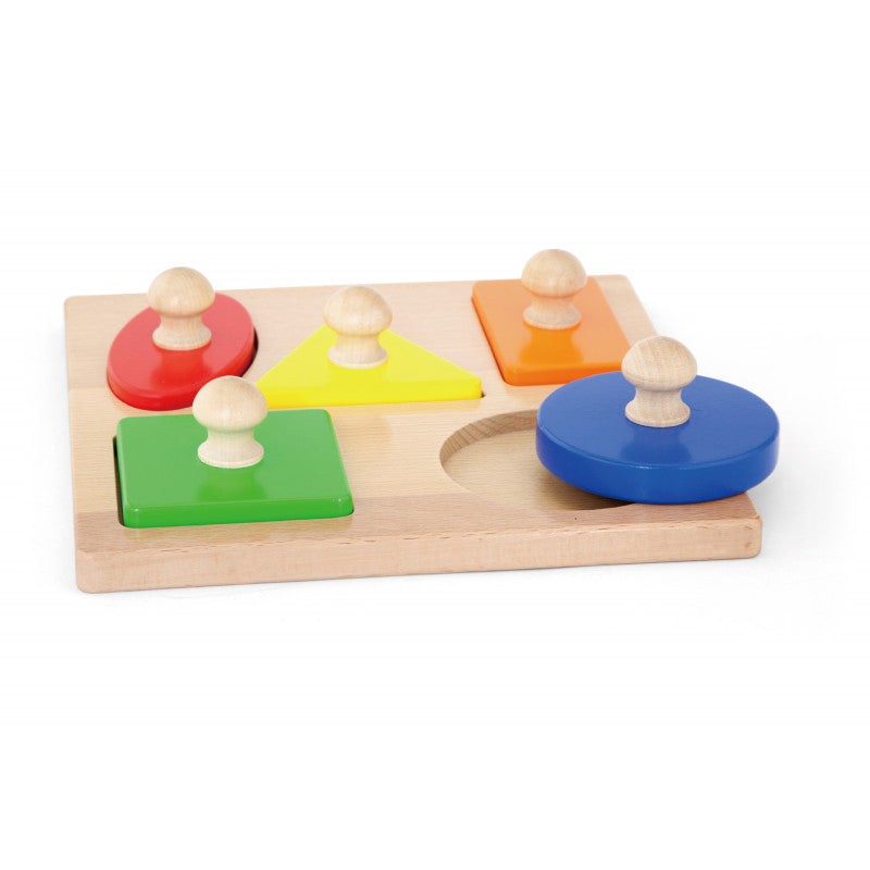 Puzzle Montessori cu maner, Forme geometrice, Viga - Imagine 1 [ps:35b9ba98-c447-400a-9adb-0fc4642442be]
