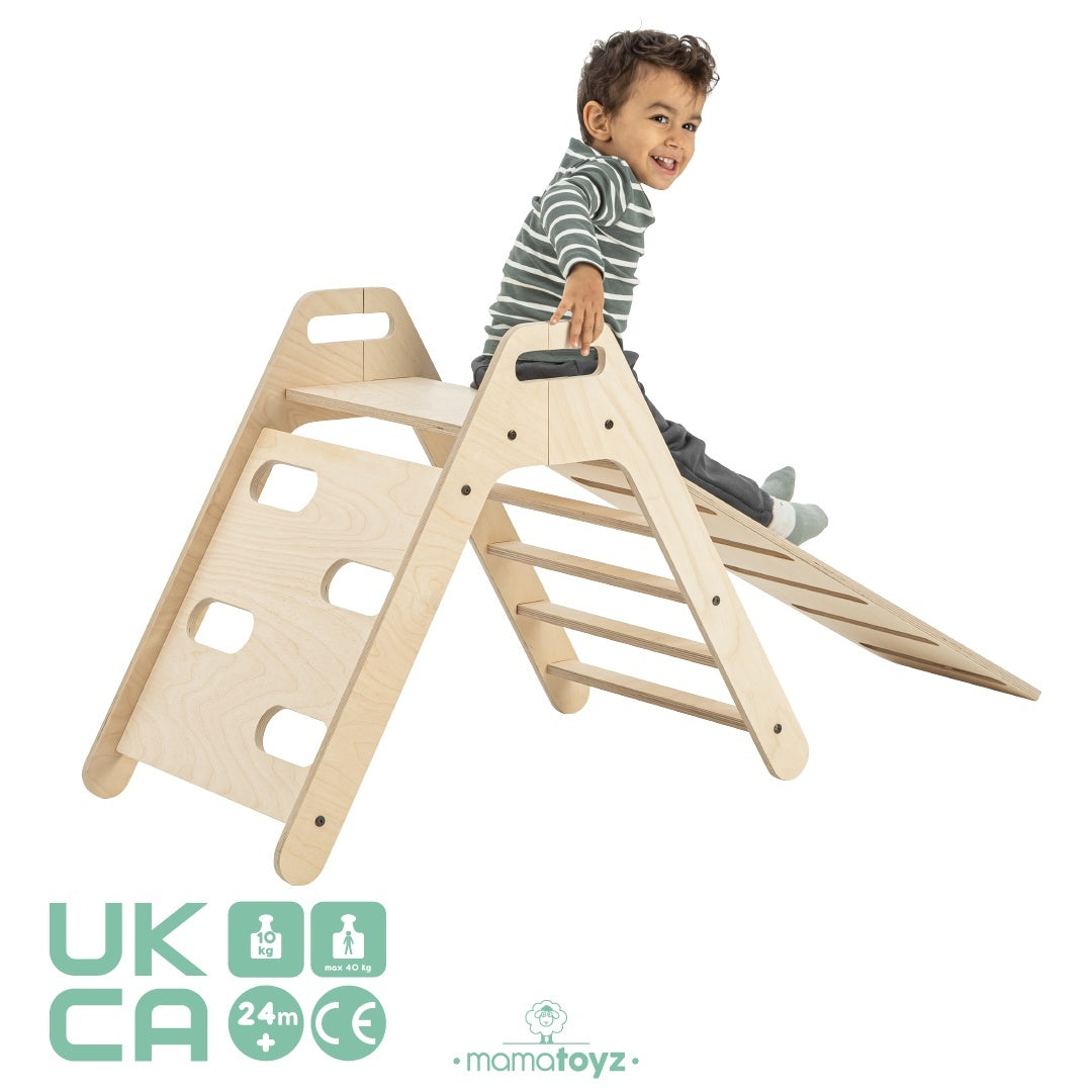 Set de cățărat Montessori cu tobogan Pikko, MamaToyz - Imagine 1 [ps:ca620489-689f-4e53-96ce-5df4842a9b52]