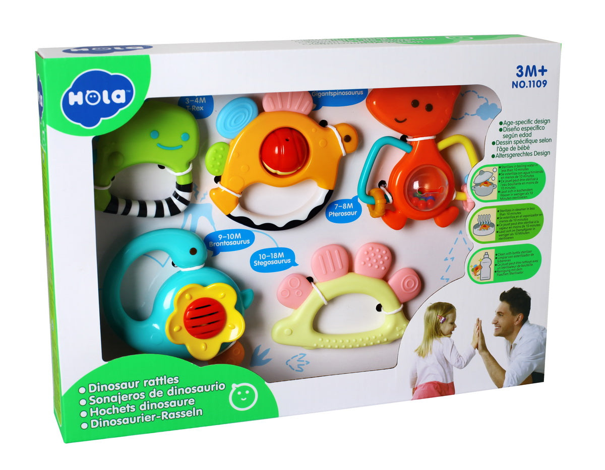 SET 5 ZORNAITORI DINOZAURI MULTICOLORI Jucarii Bebe - Imagine 1 [ps:27a258e1-1fe1-4b3d-9c5a-cb554a348de2]